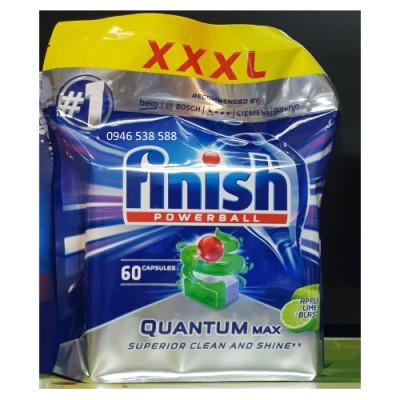 Viên rửa bát Finish Quantum Max 60 Viên 14 in 1 - Hanoimart