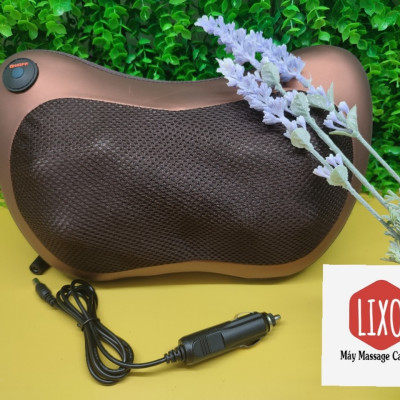 Gối massage cổ - Gối massage hồng ngoạị 8 bi Nhật bản, GM-500, Có đầu USB cắm cho ô tô, Sản phẩm chính hãng, BH 36 tháng