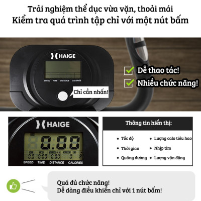 Xe đạp thể thao tại nhà gấp gọn 10 cấp độ kháng lực cảm biến nhịp tim hoạt động êm ái tải trọng 120kg