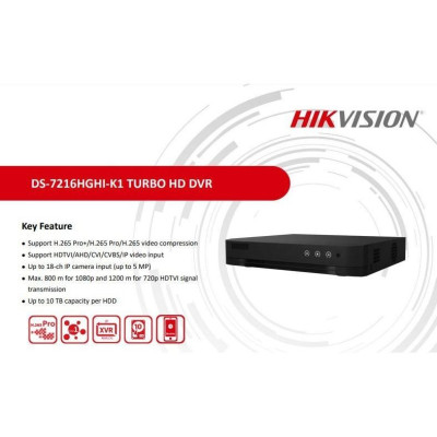 Đầu ghi hình camera 16 kênh HIKVISION DS-7216HGHI-K1(S) Turbo HD 3.0 ,.-Hàng chính hãng
