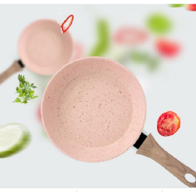 Chảo Đá Chống Dính SynMore Size 16Cm Cán Gỗ Sang Trọng