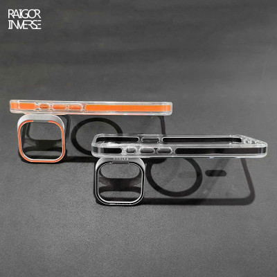 Ốp lưng dành cho iPhone 16 Pro Max , 15 Pro Max trong suốt tích hợp giá đỡ Raigor Inverse Rita Case hỗ trợ sạc không dây , chống sốc , chống ố vàng, bảo vệ camera - Hàng chính hãng