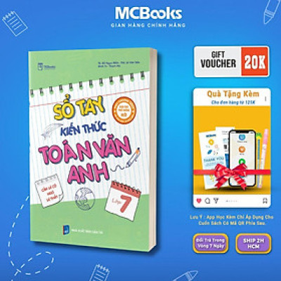 Sách - Sổ Tay Kiến Thức Toán – Văn - Anh Lớp 7 Theo Chương Trình Bộ Giáo Dục - MCBooks