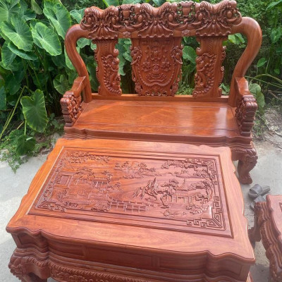 Bộ bàn ghế minh quốc voi chiến tay 12 gỗ hương đá 6 món ( Chú Tường - Thái Nguyên )