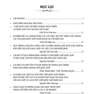 CHỮ QUỐC NGỮ, Quyển 1 - Sự Hình Thành Và Phát Triển