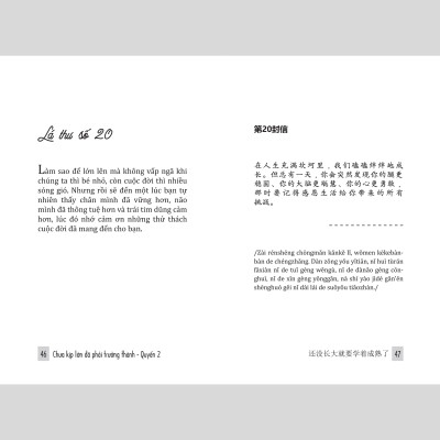 Combo 2 cuốn sách song ngữ Việt - Trung Gửi Cậu Một Cái Ôm Vì Đã Không Bỏ Cuộc + Chưa kịp lớn đã phải trưởng thành 2