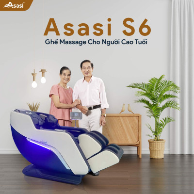 GHẾ MASSAGE CHO NGƯỜI GIÀ - ASASI S6 ( Sản phẩm giành cho người lớn tuổi)