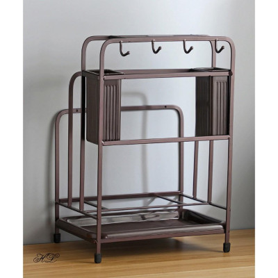 KỆ ĐỂ DAO THỚT SƠN TĨNH ĐIỆN ĐEN CÓ ÔNG CẮM ĐŨA