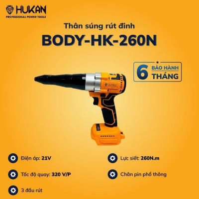THÂN MÁY SÚNG RÚT ĐINH BODY HK-260N HUKAN - HÀNG CHÍNH HÃNG