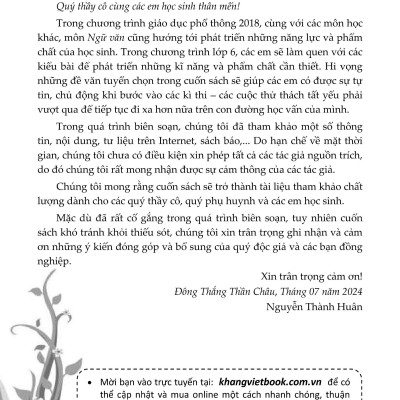 Sách - Tinh Tuyển Những Bài Văn Tự Sự Và Biểu Cảm Đạt Giải Theo Hướng Mở Bồi Dưỡng Học Sinh Giỏi Lớp 6