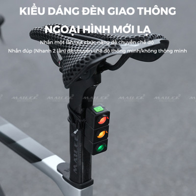 Đèn Đuôi Xe Đạp Ba Màu Giao thông BR-05, Sạc Type-C Pin Bền 480mAh, Cảm biến phanh, Đèn Đạp Xe An Toàn Ban Đêm, Dễ Dùng Cho Người Mới - Mai Lee