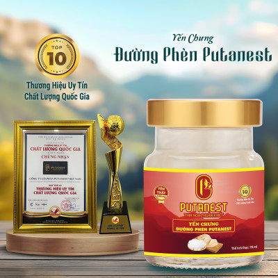 Yến chưng Đường phèn PUTANEST hộp quà tặng cao cấp 12 hũ 70ml đẹp da ngủ ngon tăng sức đề kháng