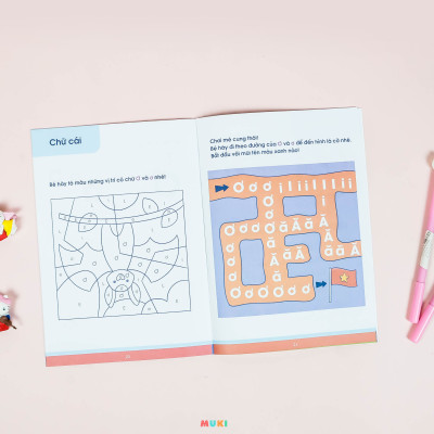 Bộ sách 05 cuốn Phát triển kĩ năng ( Biên soạn theo chương trình mầm non mới): Vở nhận biết và tập viết ABC qua các trò chơi trí tuệ (3+)