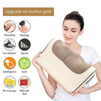 Gối Massage Cổ Vai Gáy, Máy Massage Hồng Ngoại 20 Bi Cao Cấp