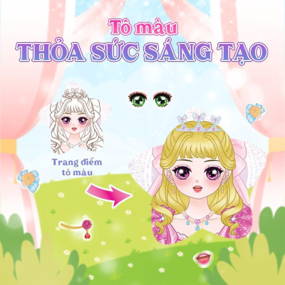 Sách - Trang Điểm Công Chúa Mia - Cô Dâu Ngọt Ngào - Tô Màu Và Bóc Dán Hơn 100+ Stickers Xinh Đẹp Cho Bé Gái - Megabook