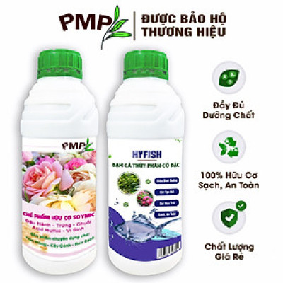 Phân Bón Hữu Cơ Combo đạm cá Hyfish & Phân đậu nành Soymic PMP cho Hoa Hồng