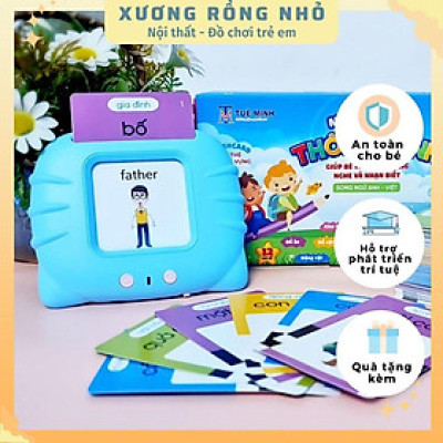 Máy đọc thẻ song ngữ Anh Việt flashcard 255 thẻ 510 từ vựng và 12 chủ đề 