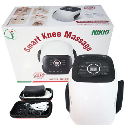 Máy Massage Đầu Gối Nikio NK-186 - Công Nghệ Rung, Túi Khí Xoa Bóp Nhẹ Nhàng Giúp Khớp Gối Thư Giãn, Giảm Đau Nhức - Kết Hợp Miếng Dán Xung Điện Matxa Giãn Cơ, Giảm Đau Nhức Toàn Thân - Dòng Pin Sạc