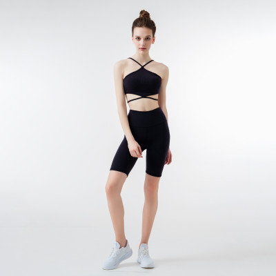 Áo Bra Tập Yoga Gym Hibi Sports BA513 Kiểu Cổ Yếm Cột Dây Eo, Chất Vải Rib Cao Cấp, Kèm Mút Ngực