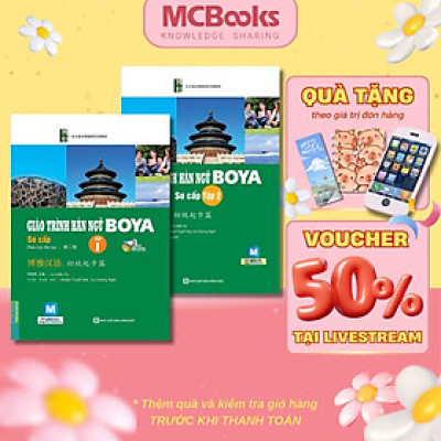 Sách - Combo Giáo Trình Hán Ngữ Boya Sơ Cấp 1 sách bài học + Giáo Trình Hán Ngữ Boya Sơ Cấp 2 sách bài học (học kèm app)