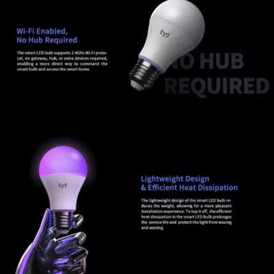  Bóng đèn Led thông minh Xiaomi Yeelight Bulb W3 đui xoắn E27 (RGB 16 triệu màu) - tích hợp Razer Chroma