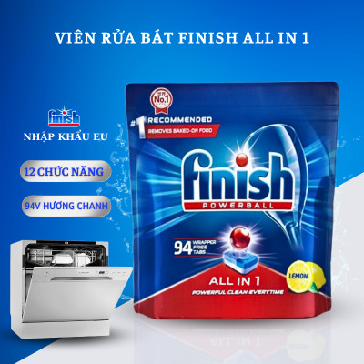 Viên rửa chén bát Finish All In One Max loại 22 viên, 48 viên, 80 viên 