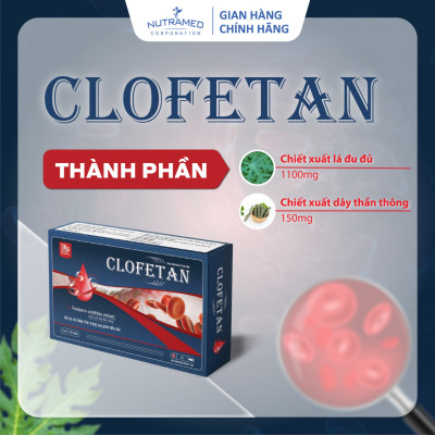 Viên uống Clofetan hỗ trợ tái tạo tiểu cầu, giảm nguy cơ xuất huyết, thiếu tiểu cầu (30 viên) - Nutramed