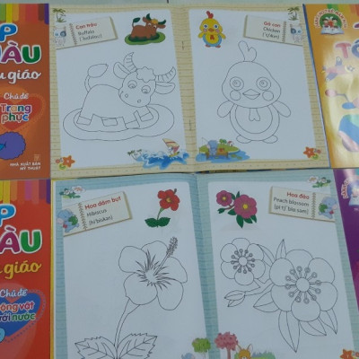 Combo 2 túi : Chuẩn bị cho bé vào lớp 1 (túi 10 cuốn ) + Tập tô màu Mẫu Giáo ( túi 8 cuốn )