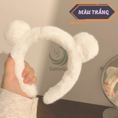 Băng Đô Tai Gấu Lông Mềm Siêu Cưng -Bờm Tai Gấu Lông Mịn Dễ Thương -Băng Đô Tai Gấu Lông Xù Hàn Quốc