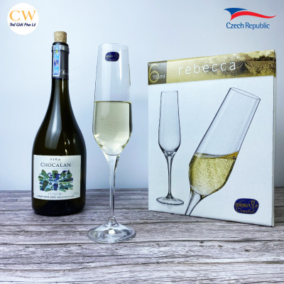 Bộ Ly Champagne Pha Lê Tiệp Bohemia Rebecca 195ml Cao Cấp