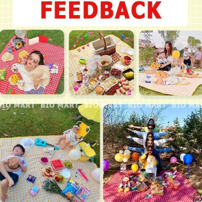 Thảm Dã Ngoại Picnic Hoạ Tiết Caro, Gấp Gọn Agnite - Thảm Cắm Trại, Đi Du Lịch, Đi Phượt, Chụp Ảnh