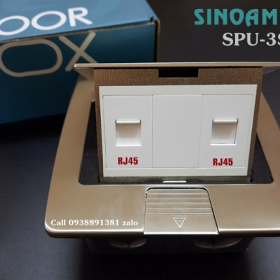 Ổ cắm điện âm sàn Sinoamigo SPU-3S, chất liệu inox chống oxy hóa. Module tùy chỉnh theo yêu cầu: Điện, lan, tel, HDMI, USB.. Hàng nhập khẩu chính hãng