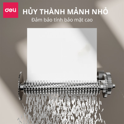 Máy Hủy Tài Liệu Cao Cấp 10L Deli - Máy Huỷ Giấy 10 Lít Phù Hợp Cho Bảo Mật Giấy Tờ Trong Doanh Nghiệp, Văn Phòng, Nhà Trường - Hàng Chính Hãng - ET014