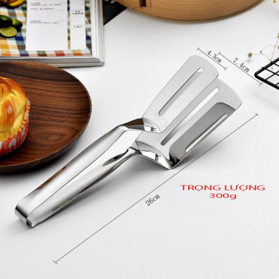 Xẻng, kẹp gắp lật thức ăn bằng INOX 304 hàng cao cấp tặng kèm móc treo dán tường