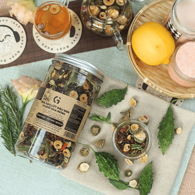 Trà gạo lứt đậu đen GUfoods vị Khổ qua rừng (Mướp đắng rừng) - Hương vị độc đáo, Giải nhiệt hiệu quả, Healthy, Eat clean