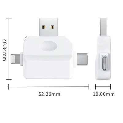 Đầu đọc thẻ nhớ SD, TF đa năng 3in1 Type c, L, USB dùng cho điện thoại, laptop, máy ảnh - Hàng nhập khẩu