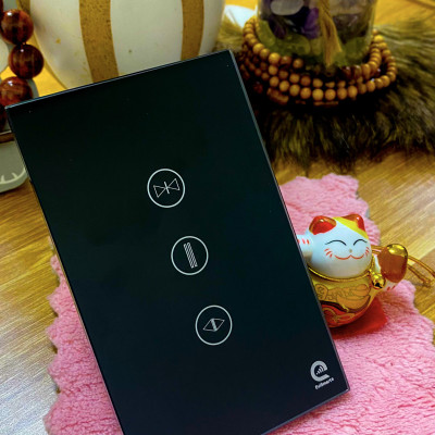 Công tắc thông minh, mặt kính cường lực, cảm ứng, điều khiển rèm cửa từ xa trên điện thoại di động, màu d·