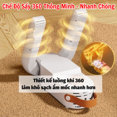 Máy Sấy Và Khử Trùng Giày có hẹn giờ Cao Cấp Làm Khô Siêu Nhanh - Loại Bỏ Khử Mùi Hôi Và Vi Khuẩn, Kiểu Dáng Nhỏ Gọn, Dễ Sử Dụng Máy Sấy Giày Dép Tất Găng Tay Mũ Bảo Hiểm Khử Khuẩn Bằng Tia UV An Toàn Tiện Dụng Thông Minh