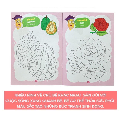 Sách- Combo 8 Cuốn Tô Màu Song Ngữ Anh Việt Cho Trẻ Từ 4-5 Tuổi (Bộ 8 cuốn)