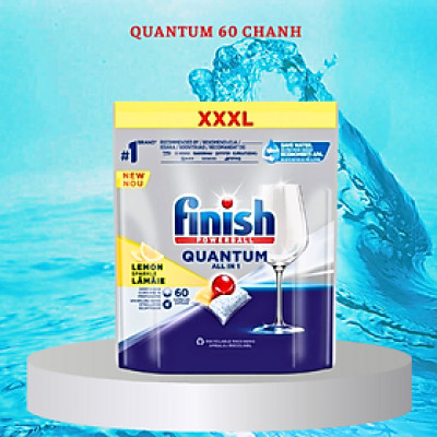 Viên rửa chén bát Finish Quantum Max 60 viên hương chanh