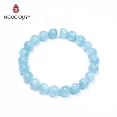 Vòng tay trơn đá Amazonite size hạt 9mm mệnh thủy , mộc - Ngọc Quý Gemstones