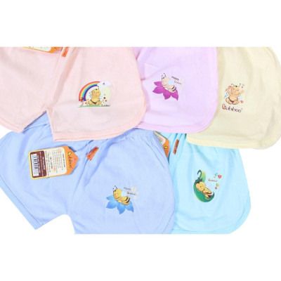 Bộ sơ sinh 100% Cotton màu ngắn thể thao cài nút vai BABIBOO - BBC09