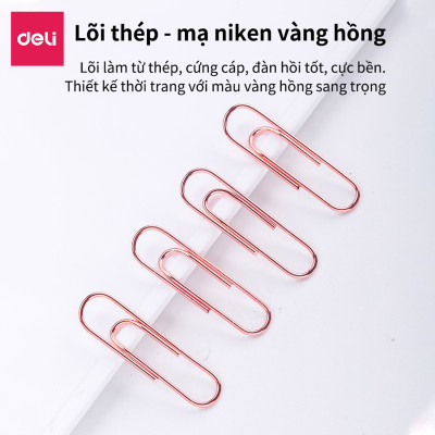 Ghim Vòng Deli - Mạ Vàng Hồng - 160 Chiếc /1 Hộp - 78510