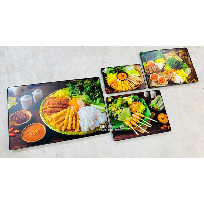 (ẢNH THẬT) Tranh treo tường nem nướng nem lụi 2 trang trí decor quán nhà hàng kèm đinh treo