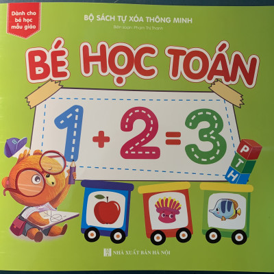 Bộ Sách Tự Xóa Thông Minh - Kèm 02 bút tự xóa - 4 cuốn Toán, Chữ cái, chữ số, hình khối và màu sắc - Sách cho bé học mẫu giáo