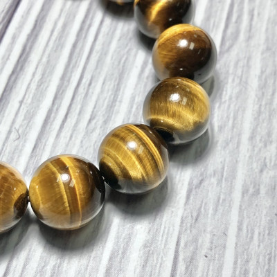 Vòng tay Thạch Anh Mắt Hổ vàng nâu 12mm cao cấp chuẩn 5A