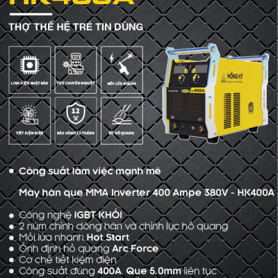 Máy hàn que MMA Hồng Ký Master 400 Ampe 380V - HK400A