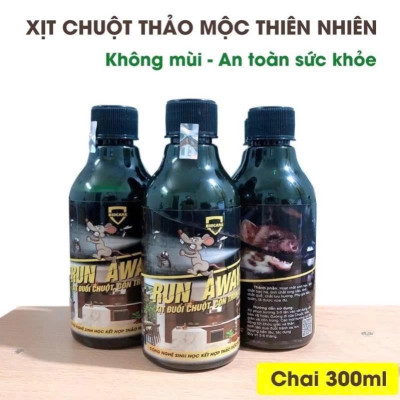 Chai Xịt Đuổi Chuột, Muỗi Thảo Mộc Run Away Chai 300ml Không Mùi, An Toàn Đuổi Chuột, Gián, Côn Trùng Hiệu Quả Xua Đuổi Chuột, Gián, Côn Trùng ... Chỉ Sau 1 Lần Xịt 
