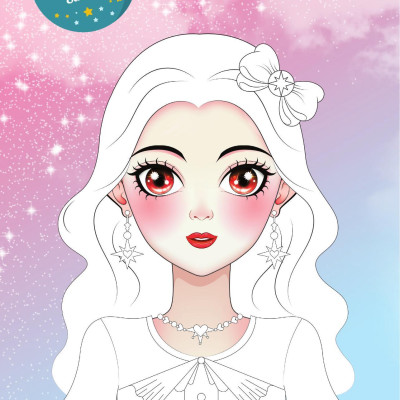 Sách - Trang Điểm Sáng Tạo - Bóc Dán Và Tô Màu - Công Chúa Thiên Hà