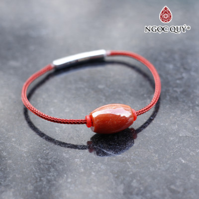 Vòng tay xỏ lu đá cẩm thạch huyết mệnh hỏa , thổ - Ngọc Quý Gemstones